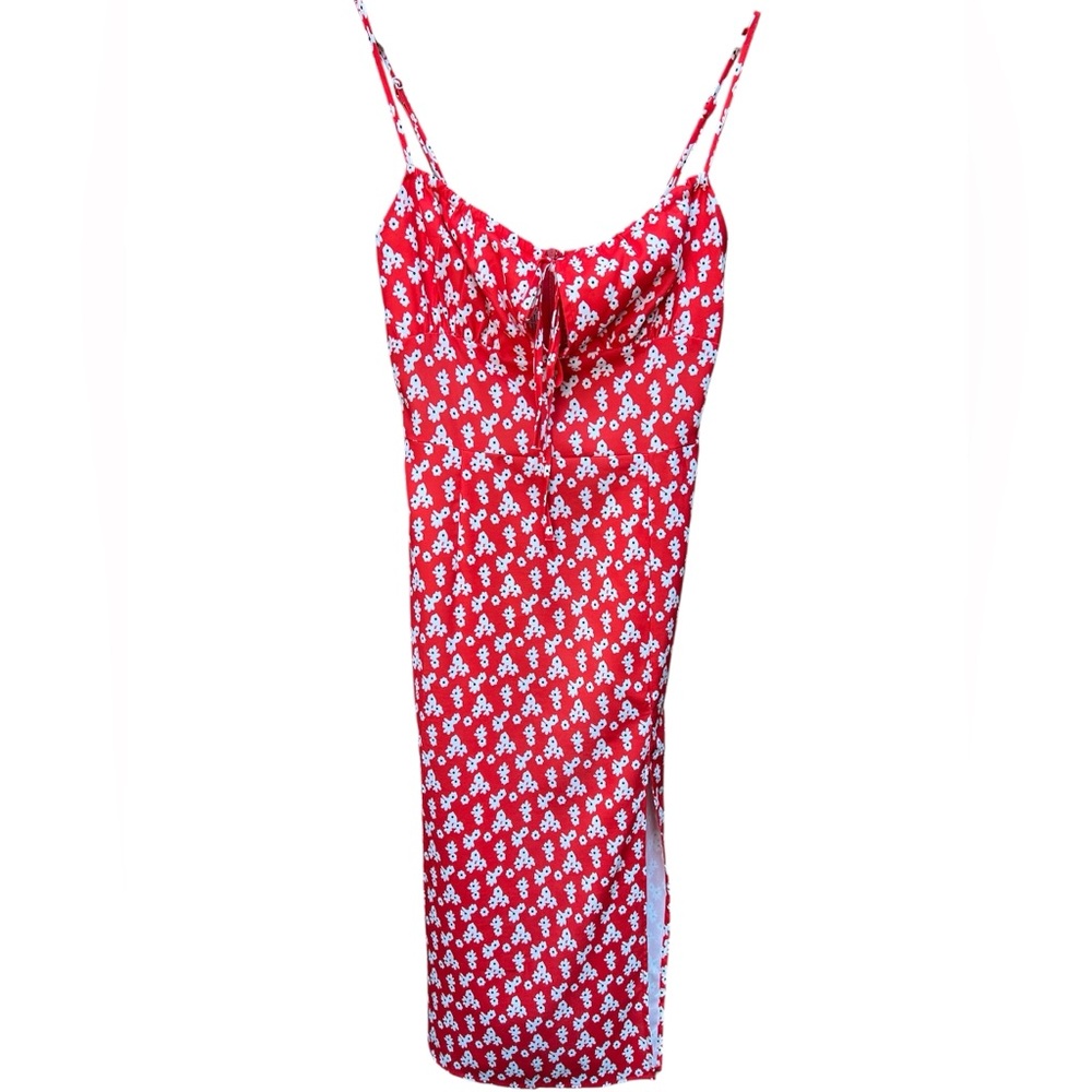 Red Floral Slip Dress